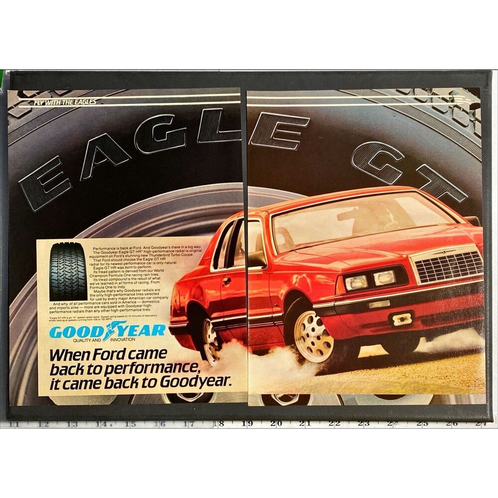 Goodyear Eagle GT HR "High-Performance Radial" 2-page Vintage Print Ad 1983
